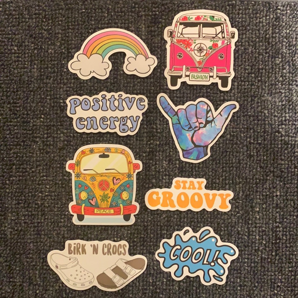 Pack of 8 stickers (groovy theme)